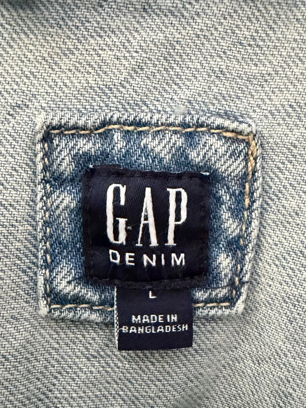 GAP Light Blue Stonewash Denim Jean Jacket Girls Size L Cotton Snap Pockets